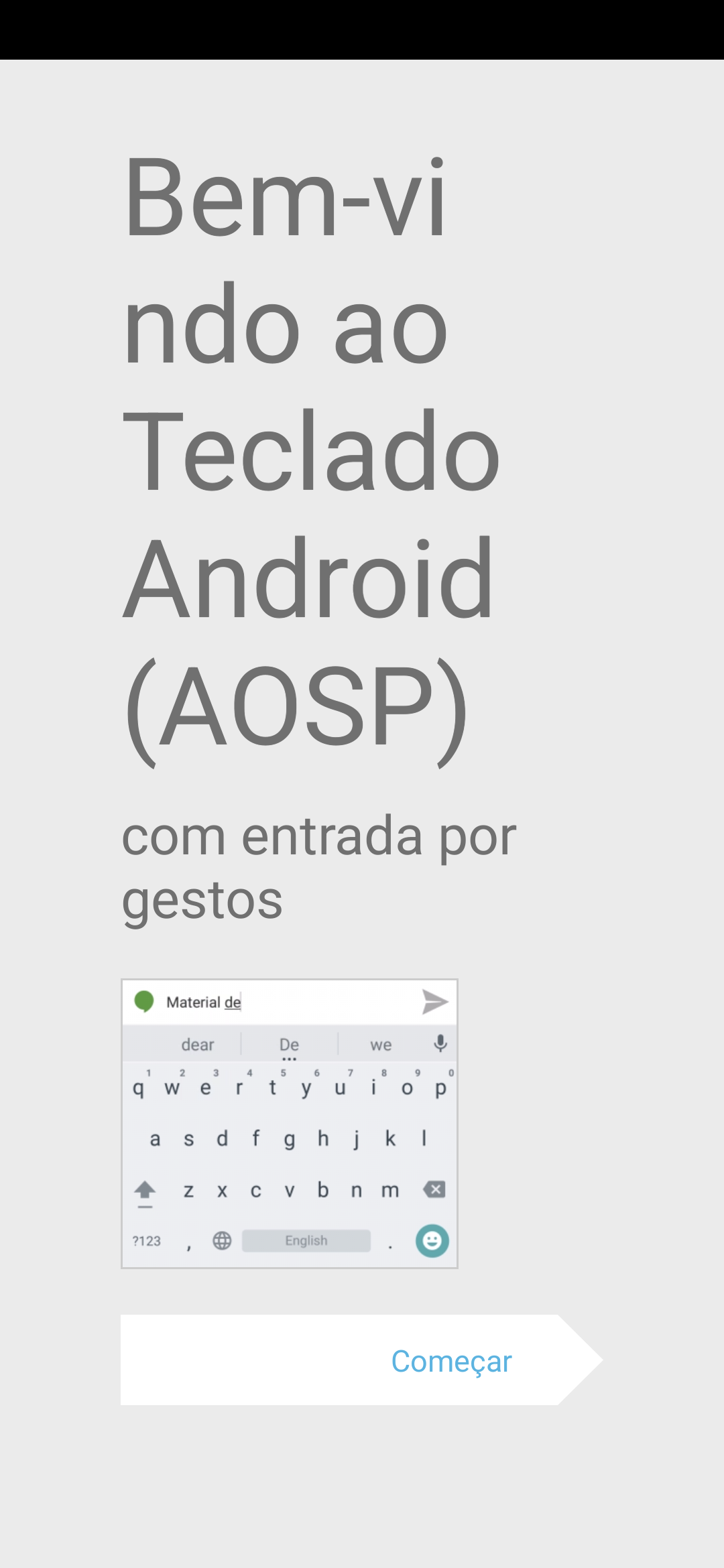Screenshot do LatinIME AOSP 14